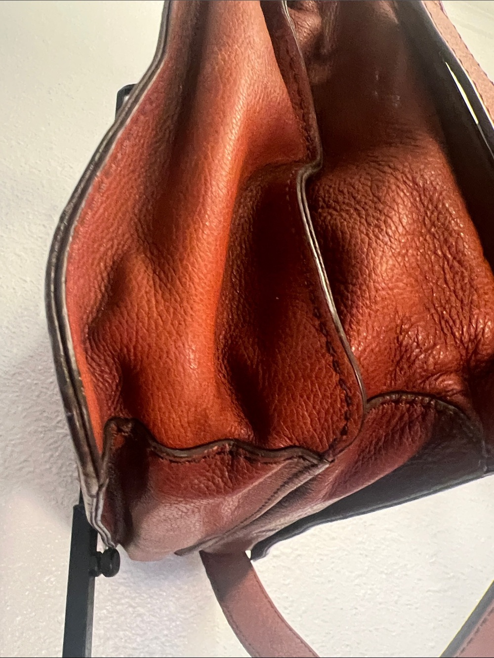 Vintage Fossil Skyler Leather Satchel in Cognac - Picture 7 of 15